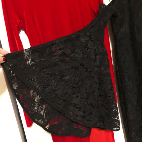 Misha Collection Black Lace Dress w/ Bell Sleeve - Picture 3 of 6
